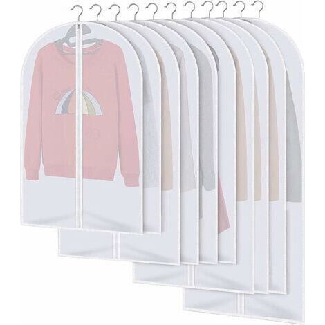 Housses de Vêtements, Anti Poussière Etanche Mite Humidité,10pcs(Blanc) (1/5)