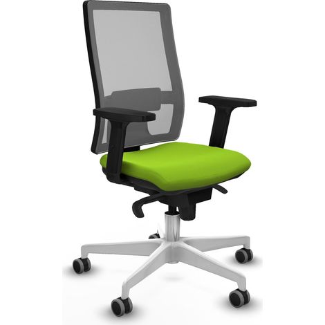 Chaise de bureau piqueras y crespo Hornas simili cuir gris base blanche