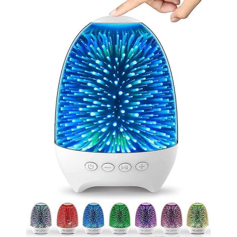 Night Light Bluetooth Speaker, 3D Glass Touch Control Bedside Table Lamp 7-Color LED Portable Wireless Speakers, Rechargeable Table Lamp, Best Gift fo (1/5)