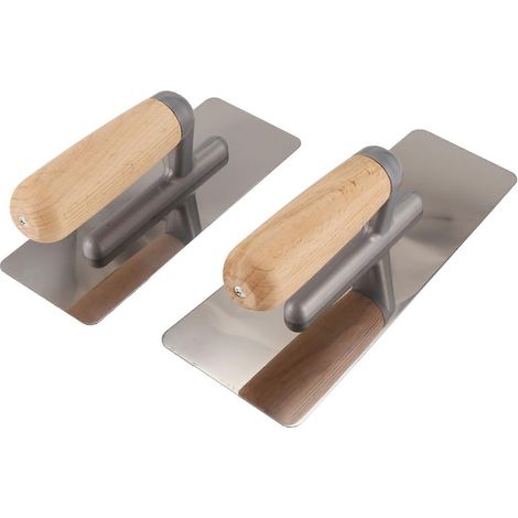 Lot de 2 truelles vénitiennes en acier inoxydable pour plâtre, outils de finition pour peinture et plâtrerie. (1/4)