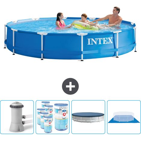 Intex Piscine Tubulaire Ronde - 366x76 cm - 5-pièces SCB88 (1/5)
