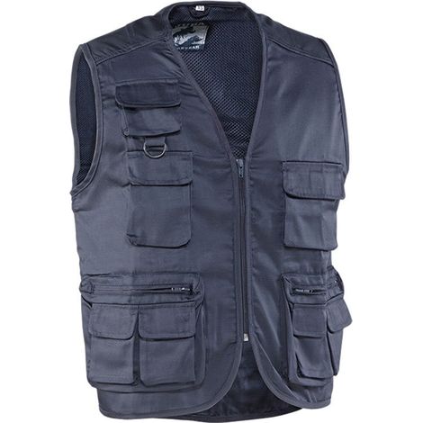 Juba Chaleco multibolsillos 80% poliéster/20% algodón, Forro interior 100% poliéster, Azul marino, M