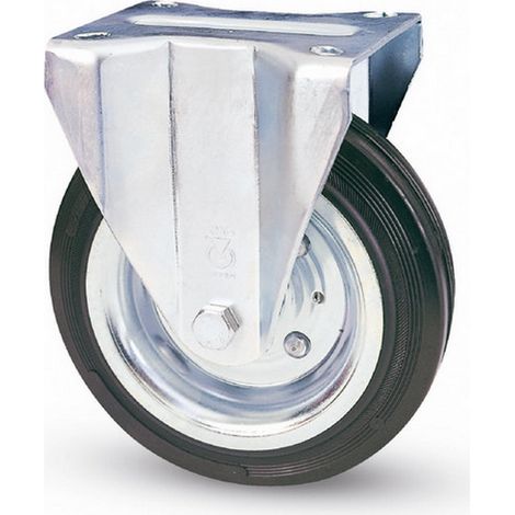 1PZ RUOTA FISSA PER CARRELLI  mm.200-piastra mm.140x110