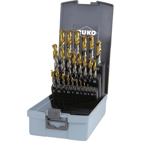 RUKO Spiralbohrersatz DIN 338 Typ N HSS G TiN in Kunststoffkassette (ABS) (1/5)