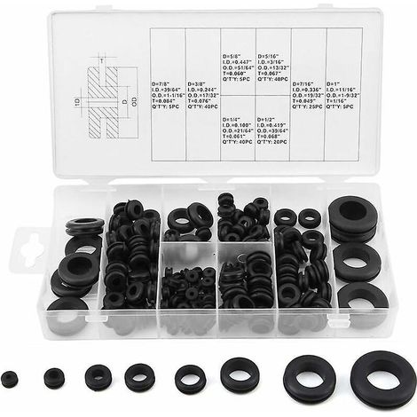 180 Pices En Caoutchouc Oeillet Fil Anneau Joint Lectrique Rondelle Joint Assortiment Rondelle Joint En Caoutchouc (1/5)