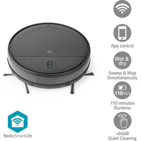 Nedis WIFIVCR001CBK Aspiradora Robot Negra Potente (1/5)
