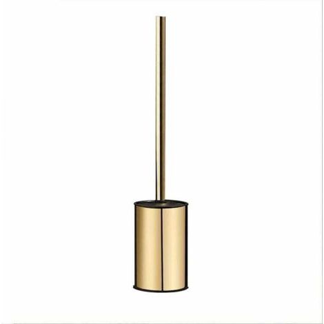 Brosse WC murale dorée en acier inoxydable 304 rond pour salle de bain (doré) (1/4)