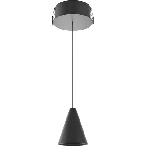 Lampada a Sospensione Zoe Space 8 Beneito & Faure, Faretto LED 38º con Switch CCT 2700K/3200K/4000K, Finitura Nero Opaco Elegante - Beneito & Faure