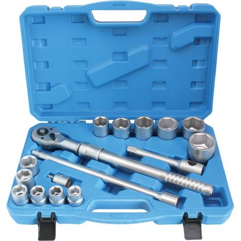 Juego de llave de vasos hexagonal carraca de 3/4″ 19-50 mm 16 piezas (1/3)