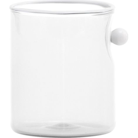 Zafferano Tumbler Oyster Set 4 Bicchieri in Vetro Borosilicato Soffiato a Mano con Perla Bianca Decorativa, Design Moderno e Trasparente