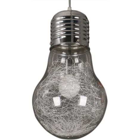 Bardusch - Lustre LED créatif grosse ampoule 1525cm Moderne Lustre Argent (1/4)