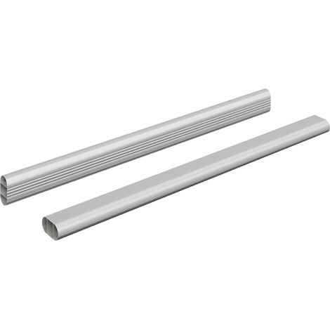 Tige de placard 2 pcs Argenté 764 x 15 x 29 mm