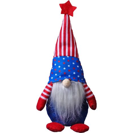 Gnome - Decoration Patriote Americaine - Figurine En Peluche Sans Visage - Pour Intérieur Et Extérieur - 31 Cm (1/2)