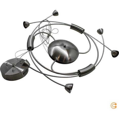 [GEBRAUCHT] B-Ware Led Hängeleuchte Deyan Pendelleuchte Nickel Matt Wohnzimmer Esstisch 6 Flammig