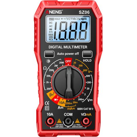 Multimètre Numérique Digital Voltmètre Multifonctions 2000 Comptes Testeur Électrique Ohmmètre Mesure La Tension CA et CC (1/5)