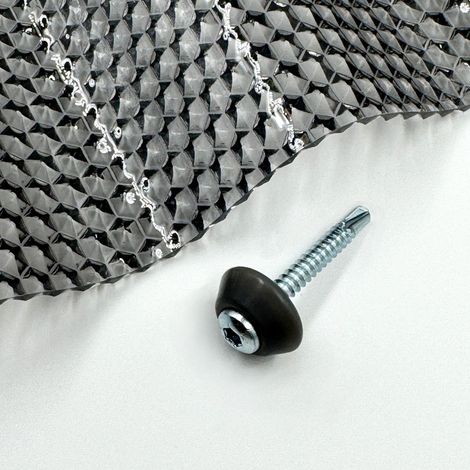 Vis galvanisées M5 x 40 mm pour métal avec rondelle d'étanchéité grise MK PC DIAMONDS 50 pièces (1/5)