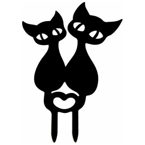 Décoration de Jardin, Chat Décoration Jardin Silhouette Ornements de Pelouse Extérieure Postuler à Pelouse de Jardin Extérieur Cadeaux de Décoration de Jardin (Cat) (1/5)