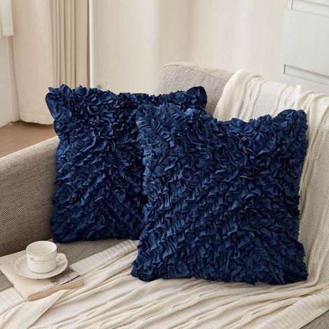 Housse De Coussin Carrée - Dentelle Décorative - 45 x 45 cm - Pour Canapé, Lit, Bureau, Voiture - Polyester - Lot De 2 (1/5)