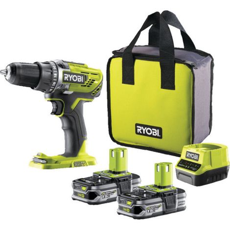 Trapano avvitatore a batteria RYOBI R18DD3-215S 18 V 50 Nm (5133003774) + 2 batterie da 1,5 Ah + caricabatterie + custodia (1/9)
