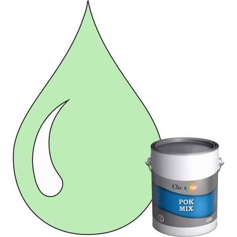 Peinture d'Accroche et Finition 2 en 1 - POK - POK MIX Vert - Acrylique Satinée - RAL 6019 - 1L (1/4)
