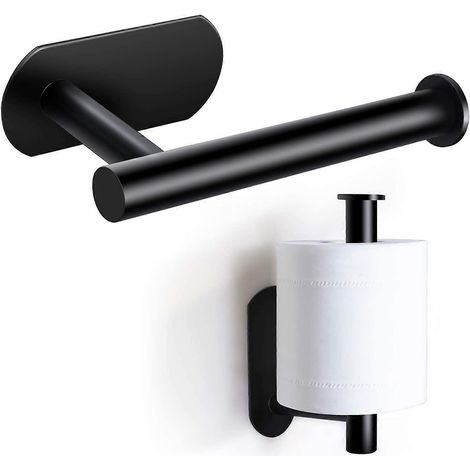 Étagère de rangement pour salle de bain avec ventouse et porte-papier toilette, étagère murale en plastique (1/5)