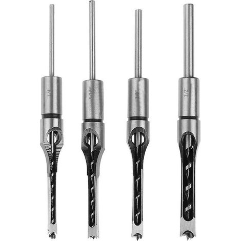 Ensemble de 4 forets carrés, foret carré, foret à bois, insert de foret carré, burin - RWDIY ›Outils à main et électriques›Accessoires pour outils électriques ›Ensembles de forets (1/5)