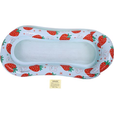 Tapis flottant gonflable pour piscine, motif fraise, hamac confortable et pliable en PVC pour les activités de plein air