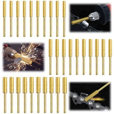 30 Pieces Chainsaw Chain Sharpening Jig, Diamond Chainsaw Sharpener, Chainsaw Chain File, 3 Different Sizes for Chainsaw Sharpening (1/4)