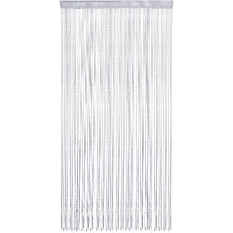 Gardinenschnur, Fensterdekoration, Raumteiler, Schlafzimmerdekoration, schlichte Gardinen für Fenster 90 x 200 cm – silber (1/5)