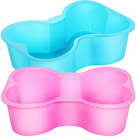 Lot de 2 moules à gâteau en silicone - En forme d'os chien (1/5)