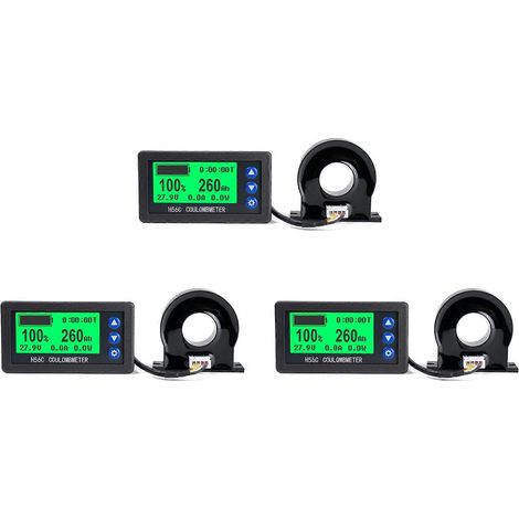 3 monitores de batería con medidor de efecto Hall y Coulomb, CC 8-100V 100A, batería de plomo-ácido, Li-ion y litio con pantalla de capacidad y potencia. (1/5)