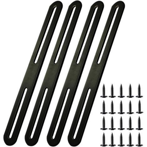 4PCS Fixing Legs 210 x 24mm Black Stainless Steel Fixing Legs Assembly Legs for Repair Connection Furniture Fixings (1/5)