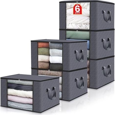 Sac de rangement 6 pièces gris foncé Sac anti-poussière et anti-humidité (1/5)