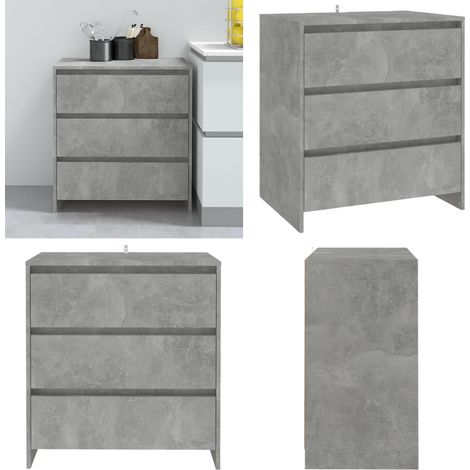 Buffet Gris béton 70x41x75 cm Bois d'ingénierie - Buffet Gris - Meuble Rangement - Armoire Laterale - Commode - Mobilier Salon - Home & Living (1/5)