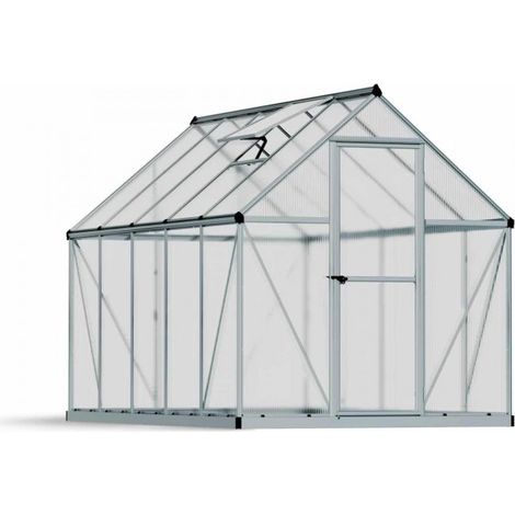 Greenhouse Mythos 6 x 10 - Polycarbonate - L306 x W185 x H208 cm - Silver
