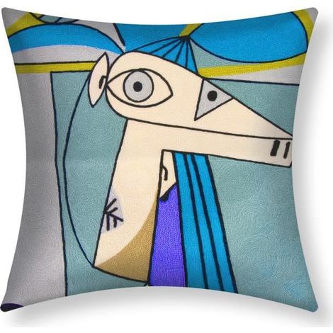 Lot de 2 Housses de Coussin 45x45 cm Brodées Art Aquarel (1/5)