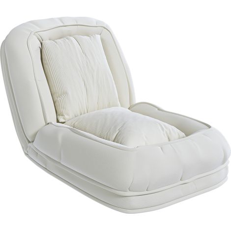 CHICFURN Sofá cama convertible 180x90x26 cm, tejido blanco roto, 5 posiciones, sin montaje (1/5)
