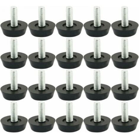 20pcs Pieds M6 x 20mm de Nivellement Meuble Réglable Pied Réglable Patinn Meuble Jambe Pied de Table Chaise Base Protection Plancher Vis Glisse (1/5)