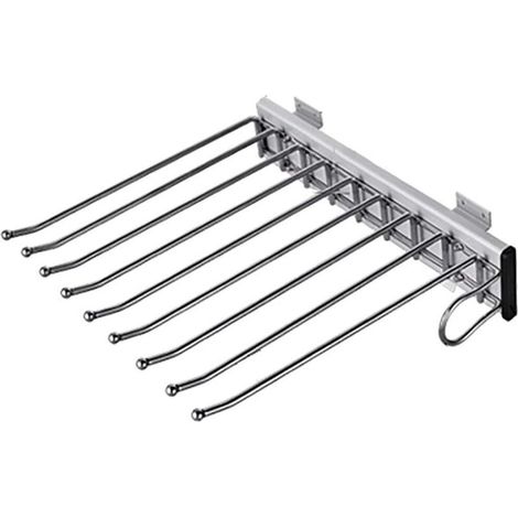 Cintre coulissant pour pantalons en acier inoxydable - 9 poignées extensibles et antidérapantes - Porte-jeans multifonctionnel pour dressing (1/4)