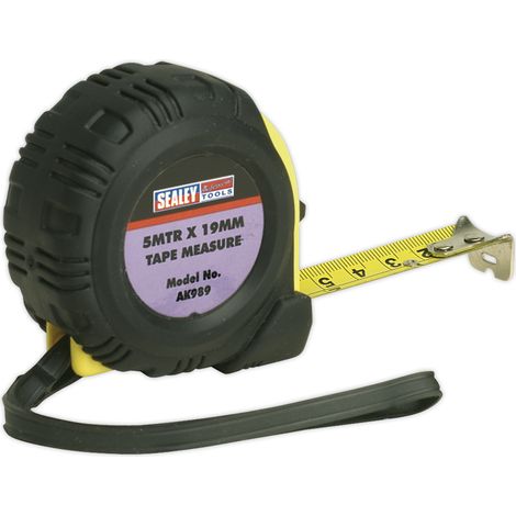 Sealey Metric/Imperial Rubber Tape Measure 5m(16ft) x 19mm AK989 (1/2)