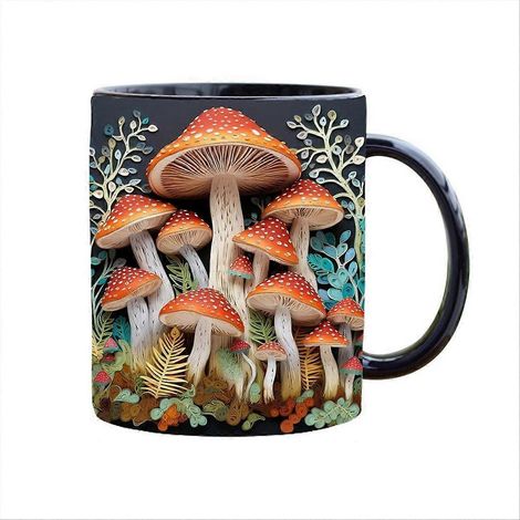 Mug Champignons Magiques 3D - Mug au Design Spatial Amusant pour la Maison, le Bureau ou la Chambre d'Études - A (1/5)