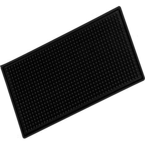 Tapis de séchage en silicone noir antidérapant pour bar et cuisine, résistant à la chaleur – 30 × 15 cm (1/3)