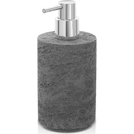 Dispenser sapone da appoggio grigio in resina effetto pietra Matera (1/4)
