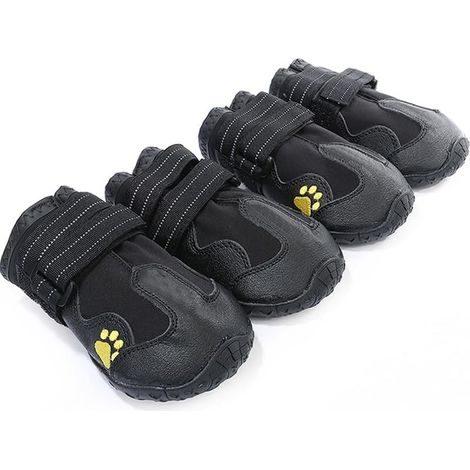 Chaussures Pour Chien - Imperméables Antidérapantes - Respirantes avec Bandes Réfléchissantes - Pour Pavés Chauds Neige Glace - Taille Large 6,5 cm