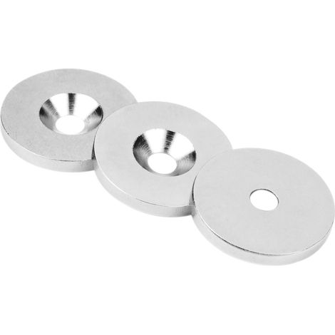 SUPERMAGNETE Metallscheibe mit Senkbohrung Ø 27 mm