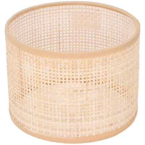 Abat-jour en rotin de remplacement, suspension vintage en forme de panier tissé, couvre-lumière de table de sol, E27 E14 (1/5)