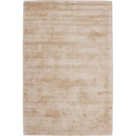 Tapis beige vintage en viscose tissé main - 150 x 80 cm