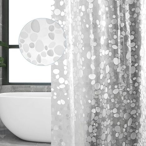 BEBUSINGOTO Cortina de ducha 3D antimoho y antibacteriana, 180 x 180 cm, sin lavado, para baños (1/5)