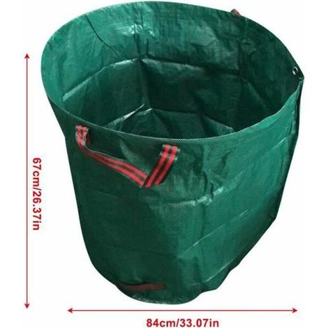 royaluxe - Sacs à déchets de jardin, grande capacité, sac à ordures pliable réutilisable 300L Extérieur (1/4)