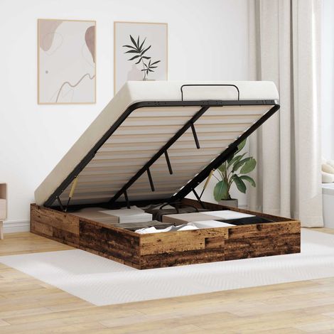 Ottoman Bettgestell Altholz 193 x 135 x 25 cm Holzwerkstoff (1/5)